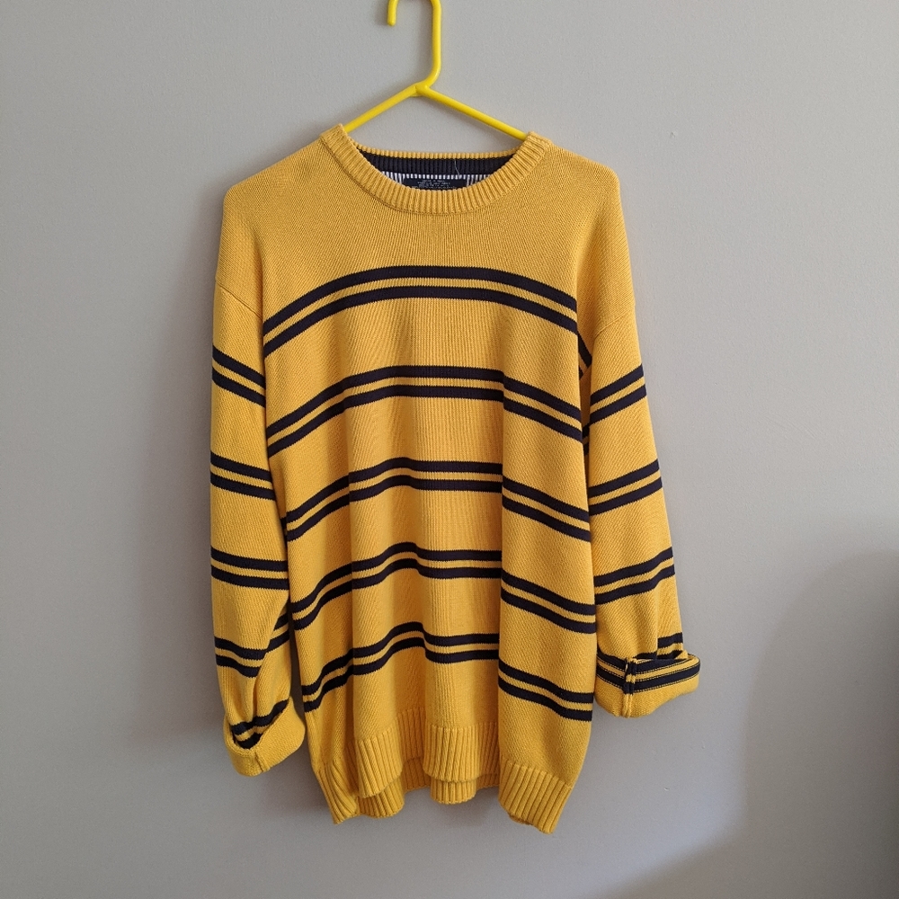 Yellow and blue sweater!